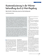 Kostenreduzierung in der Wärmebehandlung durch ß-Wert-Regelung