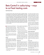 Beta-Control in carburizing, ways to cut heat treating costs